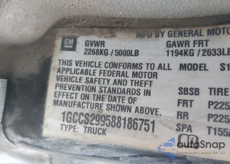 2008 Chevrolet Colorado Ls from USA, damaged, VIN 1GCCS299588186751